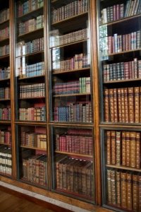 11108891-london-england--july-2009--shelves-of-old-books-at-the-british-museum